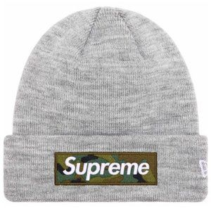 Supreme New Era Box Logo Beanie - Heather Grey - FW23 *ORDER CONFIRMED* ️‍🔥